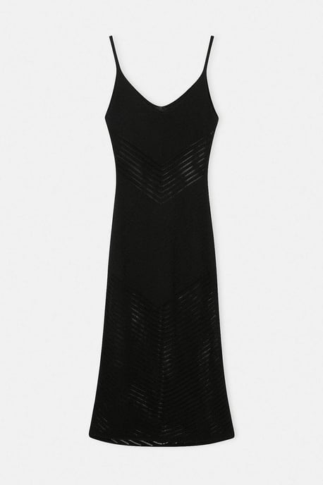 Trendyol Curve Dam Svart Hålmönster Midi Ärmlös Strandkläder A-linje Plus size Klänning - Image 4