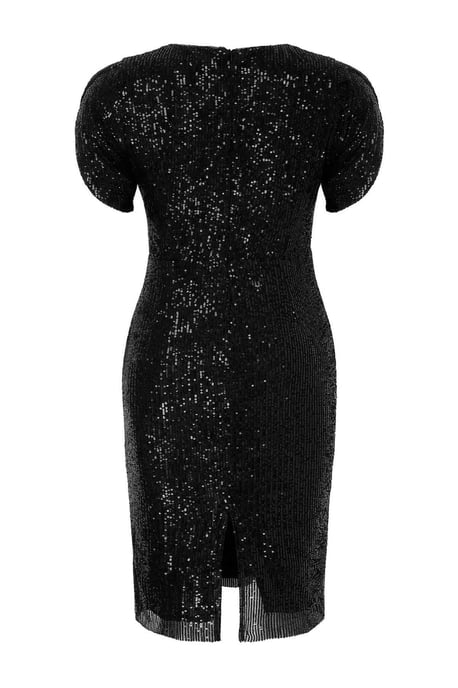 Trendyol Curve Dam Svart Enfärgad Midi Kort Elegant/Kväll Bodycon Plus size Klänning - Image 5