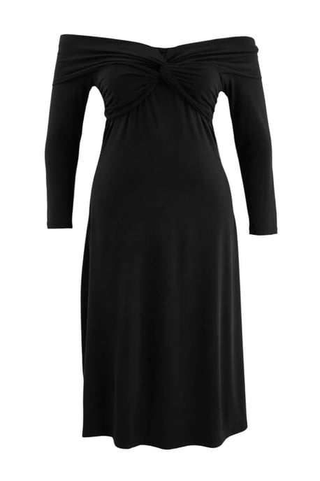 Trendyol Curve Dam Svart Enfärgad Midi Lång A-linje Plus size Klänning - Image 5