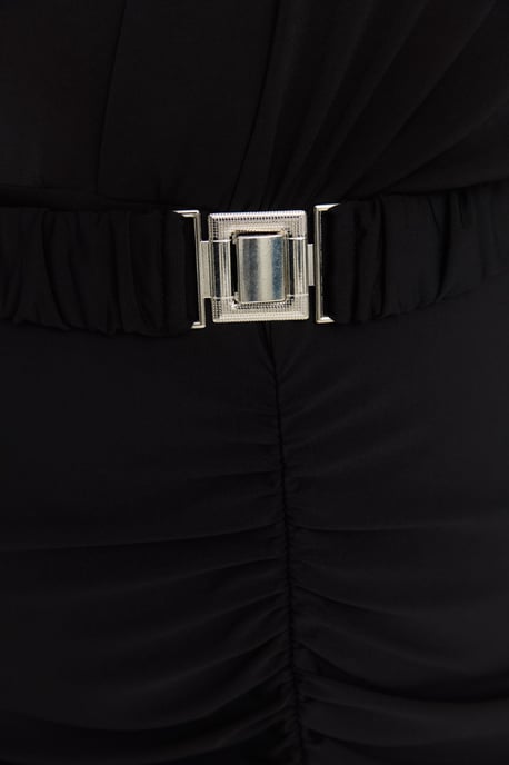 Trendyol Curve Dam Svart Enfärgad Midi Ärmlös Elegant/Kväll Bodycon Plus size Klänning - Image 4