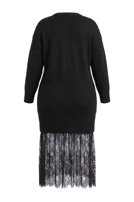 Trendyol Curve Dam Svart Enfärgad Midi Trekvartsärm A-linje Plus size Klänning - Image 5