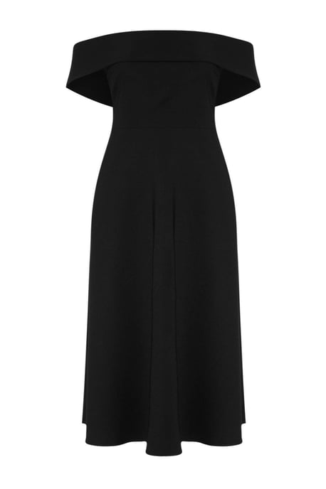 Trendyol Curve Dam Svart Enfärgad Midi Ärmlös Fest Skater Plus size Klänning - Image 3