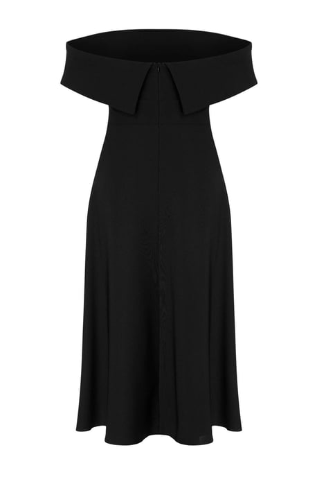 Trendyol Curve Dam Svart Enfärgad Midi Ärmlös Fest Skater Plus size Klänning - Image 5