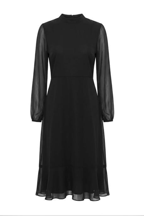 Trendyol Curve Dam Svart Enfärgad Midi Lång A-linje Plus size Klänning - Image 3