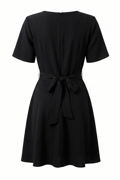 Trendyol Curve Dam Svart Enfärgad Midi Kort Kväll / Vardag A-linje Plus size Klänning - Image 5