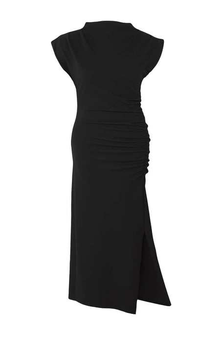 Trendyol Curve Dam Svart Enfärgad Midi Ärmlös Fest Bodycon Plus size Klänning - Image 5