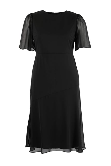 Trendyol Curve Dam Svart Enfärgad Midi Kort Kväll / Vardag Skater Plus size Klänning - Image 3
