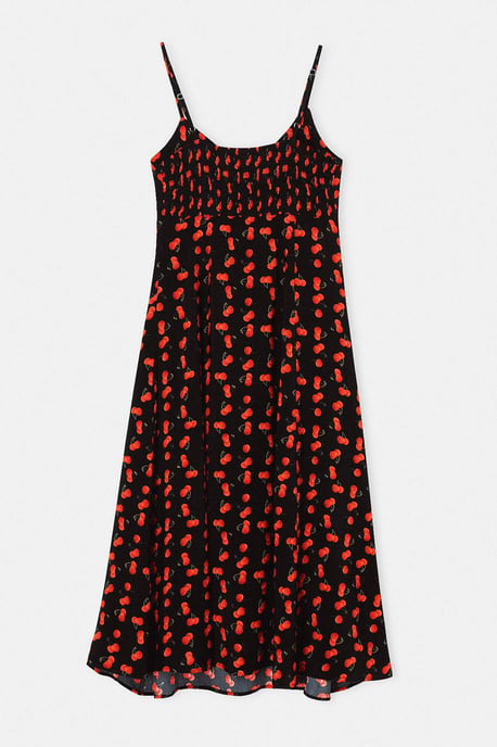 Trendyol Curve Dam Svart Geometriskt mönster Midi Kort A-linje Plus size Klänning - Image 5