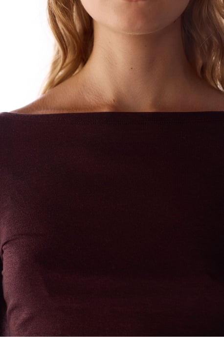 Clean Boat Neck Cashmere Long Sleeve Blouse - Image 5
