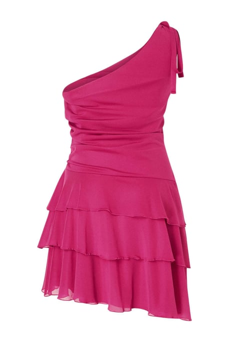 Trendyol Curve Dam Rosa Enfärgad Kort / Mini Ärmlös Skater Plus size Klänning - Image 5