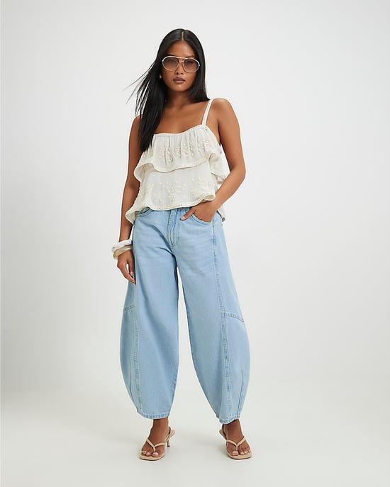 River Island Womens Barrel Leg Jeans Petite Soft - Image 2