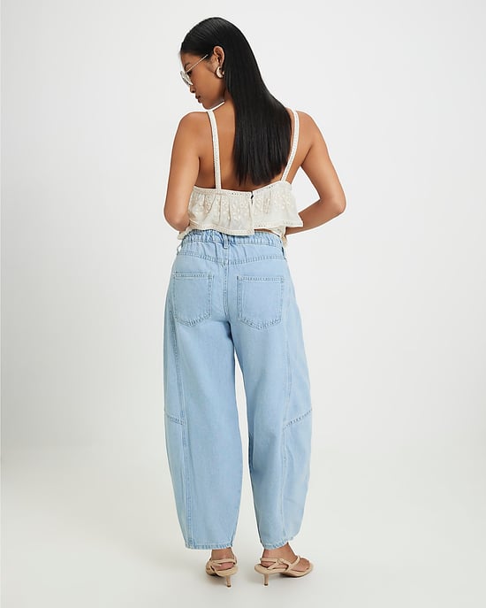River Island Womens Barrel Leg Jeans Petite Soft - Image 4