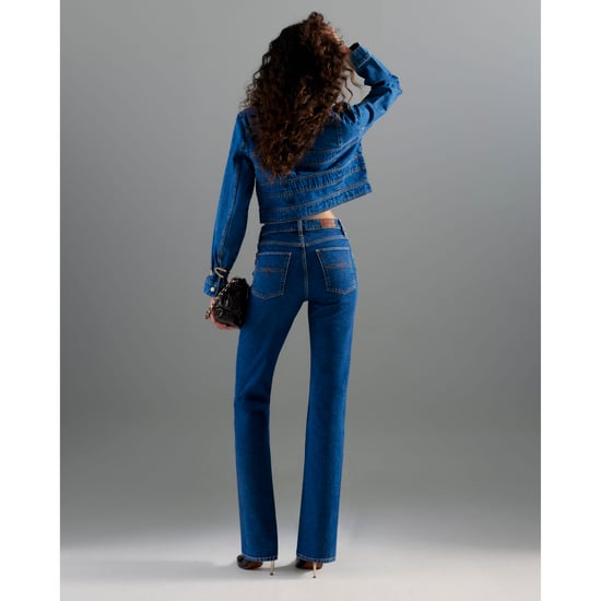 River Island Womens Straight Leg Jeans Blue High Rise Stretch - Image 4