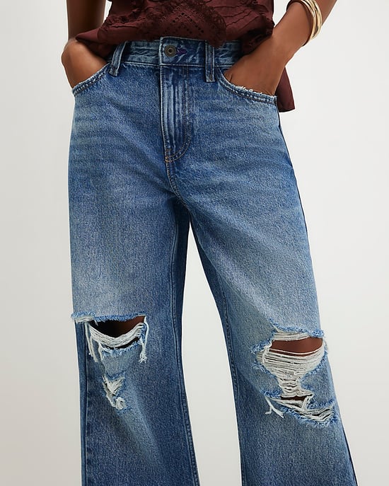 River Island Womens Straight Leg Jeans Petite Ripped Relaxed - Image 4