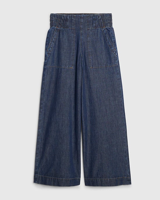 River Island Womens Wide Leg Jeans Petite Blue Pull On - Image 1