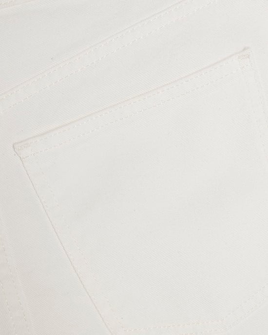 River Island Womens Wide Leg Jeans White Pleated - Image 5
