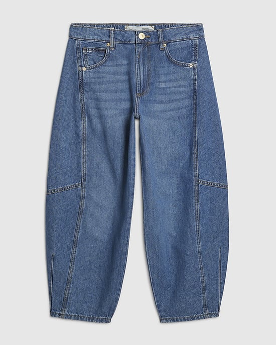River Island Womens Barrel Leg Jeans Petite Blue Soft - Image 3