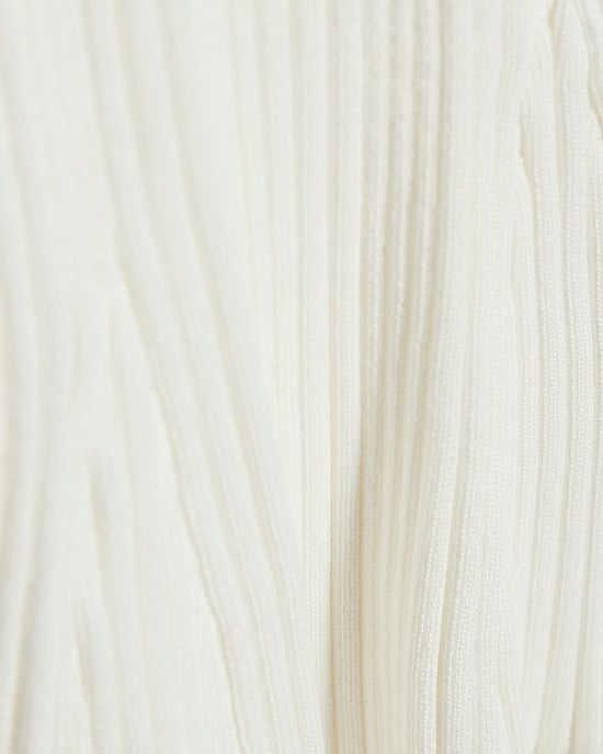 River Island Girls Flippy Dress Cream Knitted Collared - Image 3