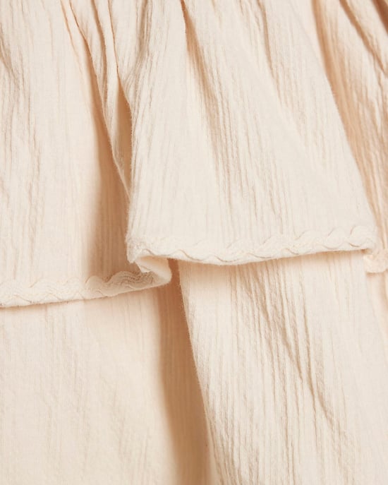 River Island Girls Dress Cream Asymmetric Crochet Flower - Image 3