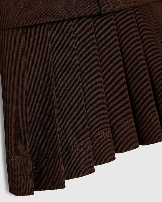 River Island Girls Dress Brown Premium Pleated Hem - Image 3