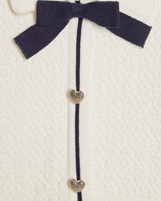 River Island Girls Dress Cream Boucle Bow - Image 2