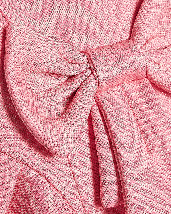 River Island Mini Girls Skater Dress Pink Glitter Bow - Image 2