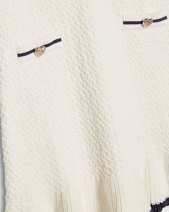 River Island Girls Dress Cream Boucle Bow - Image 3