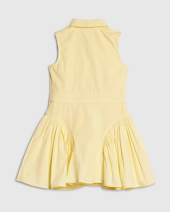 River Island Mini Girls Shirt Dress Yellow 3D Flower Sleeveless - Image 2