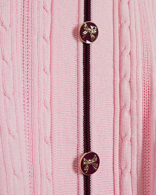 River Island Mini Girls Dress Pink Scallop Knitted Collared - Image 2