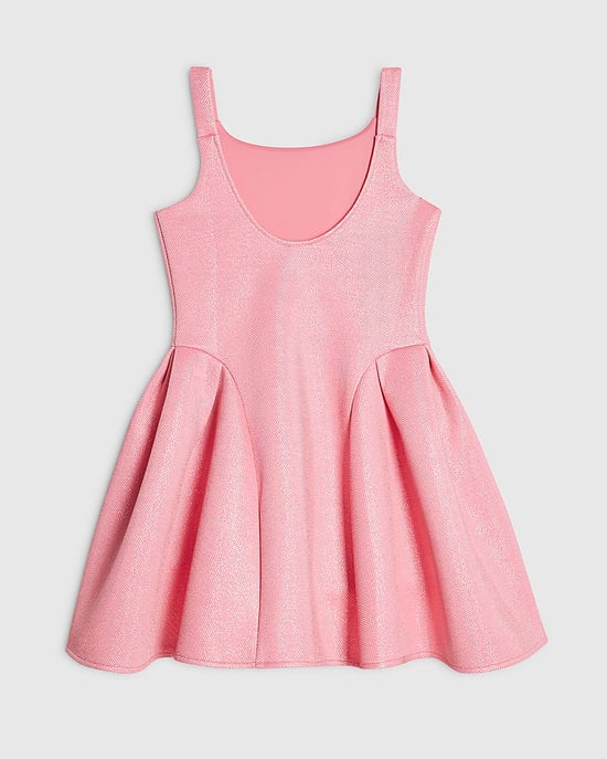 River Island Girls Skater Dress Pink Glitter Bow Sleeveless - Image 4
