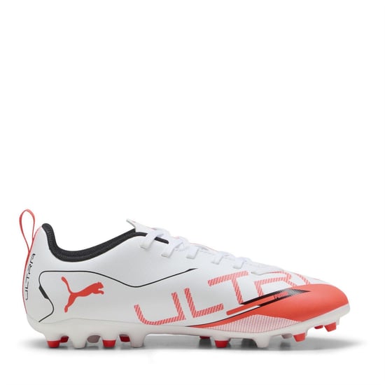 Boys Puma Kids Firm Ground Football Boots in White-Bl - Image 4