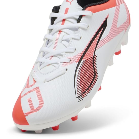 Boys Puma Kids Firm Ground Football Boots in White-Bl - Image 6
