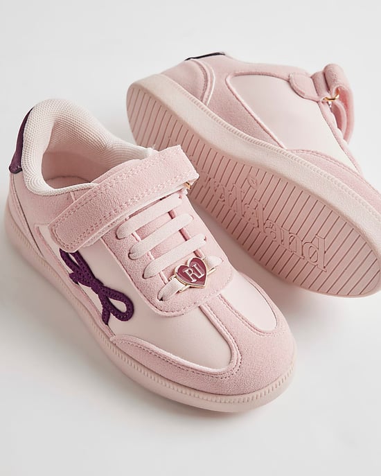 River Island Girls Trainers Pink Bow Hybrid Fabric - Image 4