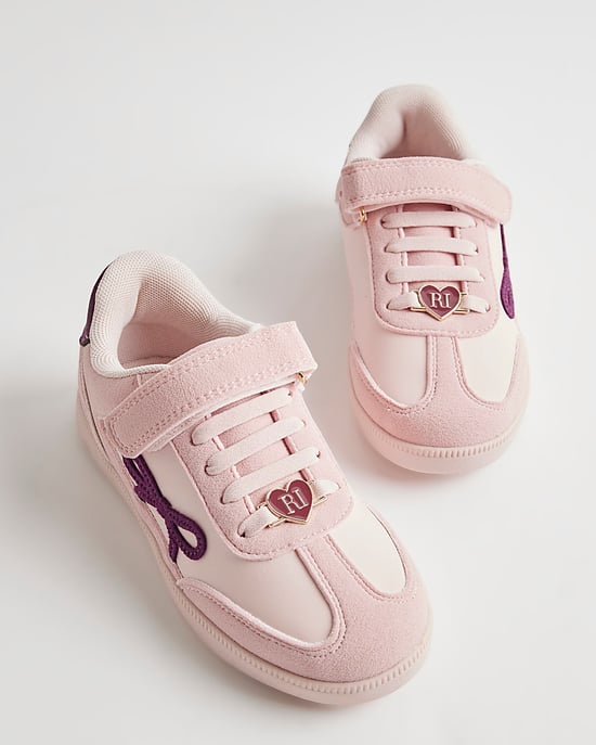 River Island Girls Trainers Pink Bow Hybrid Fabric - Image 5