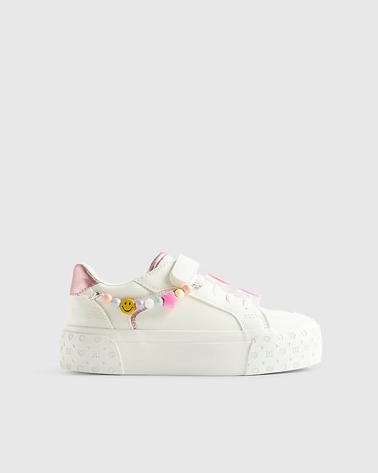 River Island Girls Trainers White Charm Beaded Charm - Image 2