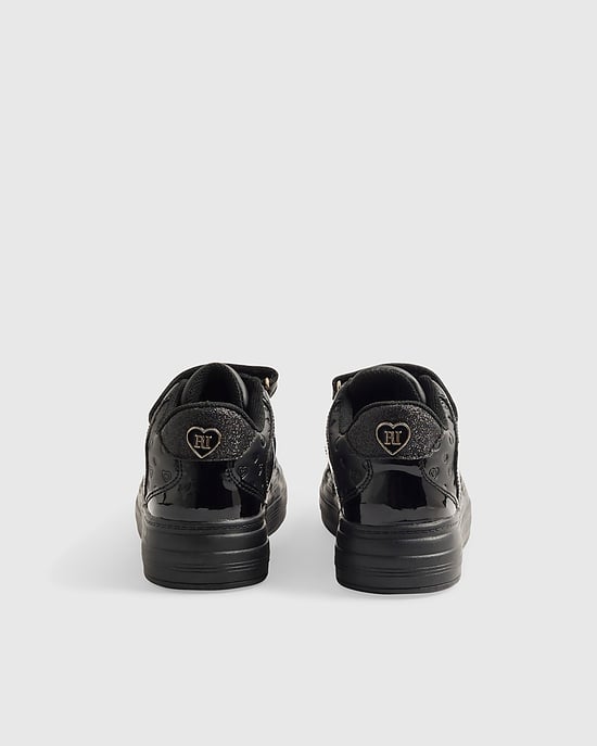 River Island Girls Plimsole Black Trainers Round Toe Memory Foam - Image 3