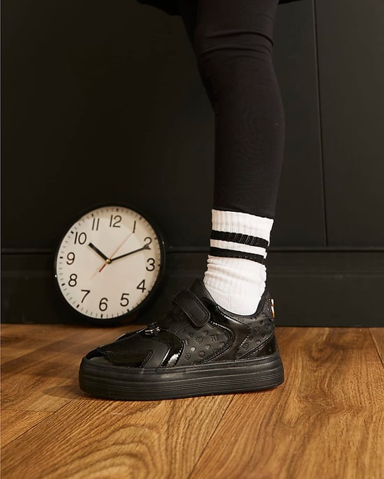 River Island Girls Plimsole Black Trainers Round Toe Memory Foam - Image 4