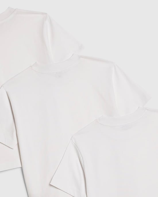 River Island Boys T-Shirt White RR 3 Pack Crew Neck - Image 2