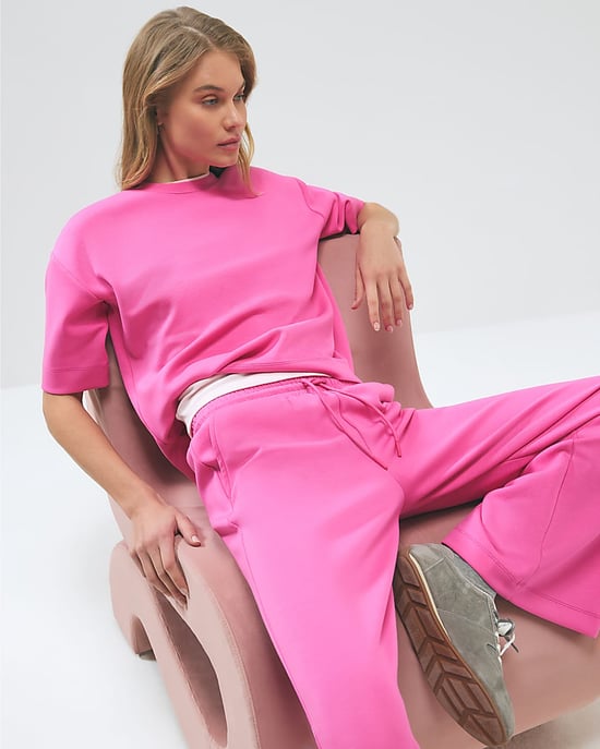 River Island Womens T-Shirt Pink Premium Boxy Crew Neck - Image 2