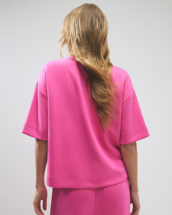 River Island Womens T-Shirt Pink Premium Boxy Crew Neck - Image 3