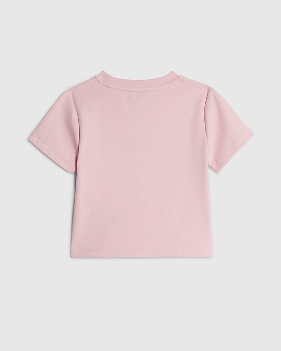 River Island Girls T-Shirt Pink L'amour Rosette Crew Neck - Image 4