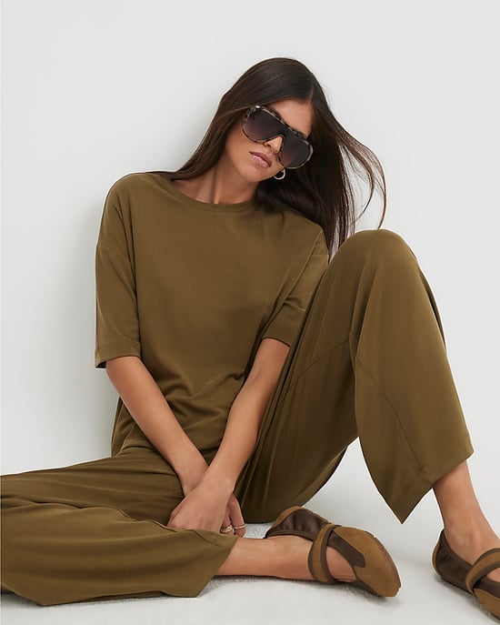 River Island Womens T-Shirt Khaki Soft Touch Crew Neck - Image 2