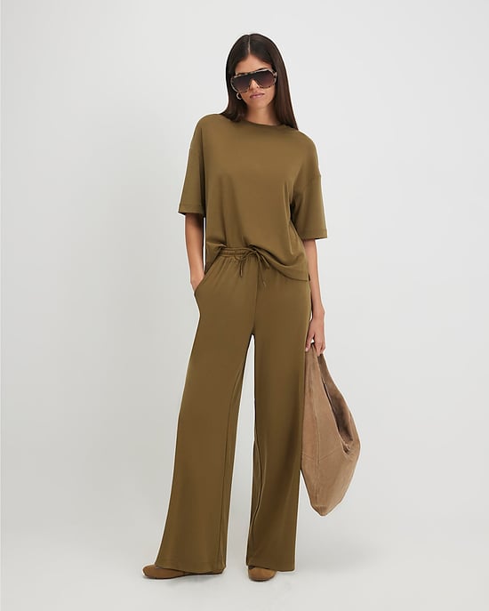 River Island Womens T-Shirt Khaki Soft Touch Crew Neck - Image 4