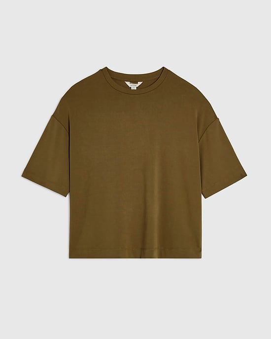 River Island Womens T-Shirt Khaki Soft Touch Crew Neck - Image 6