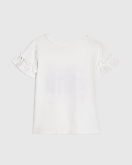 River Island Mini Girls T-Shirt White Got A Bestie Crew Neck - Image 4