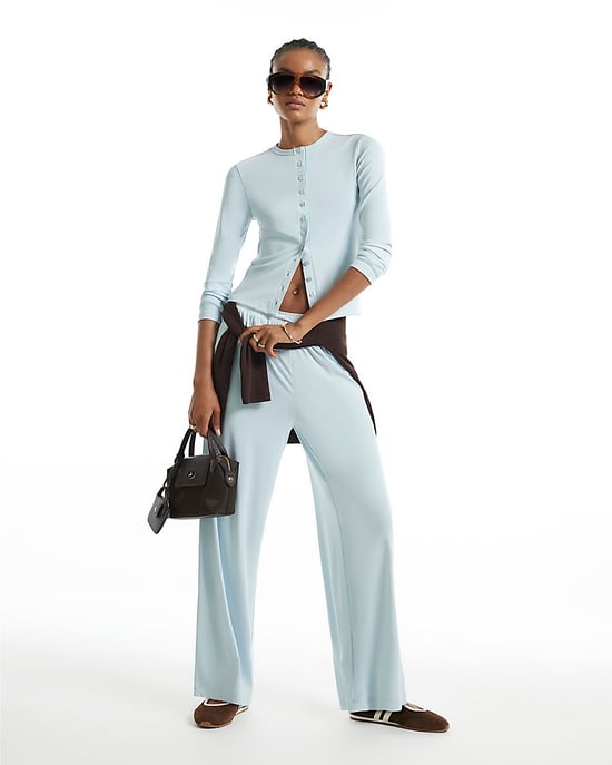 River Island Womens Top Blue Soft Touch Long Sleeve Button - Image 2