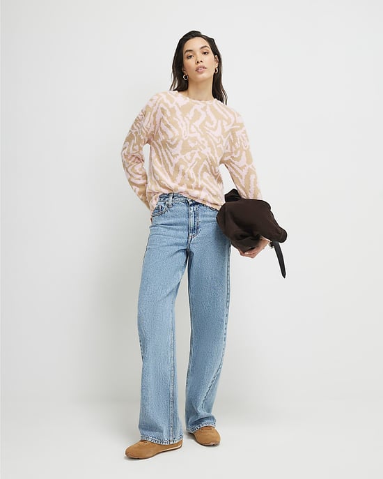 River Island Womens Top Pink Long Sleeve Zebra Print Cosy - Image 2