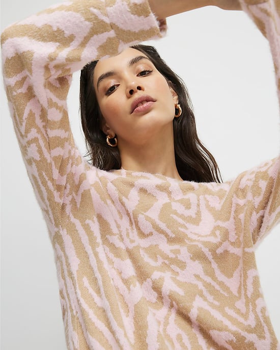 River Island Womens Top Pink Long Sleeve Zebra Print Cosy - Image 4
