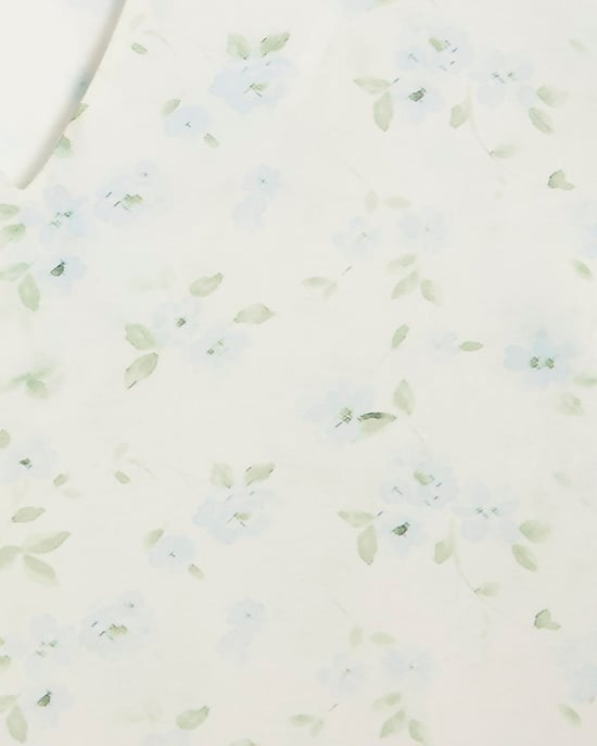 River Island Womens Blouse White Floral Pussybow Cuffed - Image 5