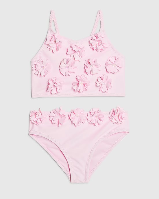 River Island Mini Girls Tankini Set Pink Flower Premium 2 Piece - Image 1